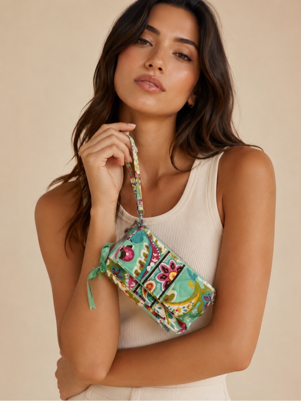 Vera Bradley Paisley Wristlet Wallet Crossbody Convertible NWT Tropical Aqua